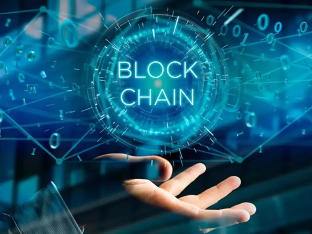 Illustration showing blockchain technology and secure digital transactions