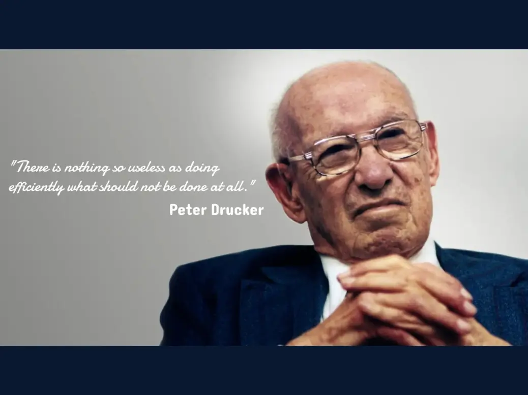 Peter Drucker speaking about leadership and management philosophy