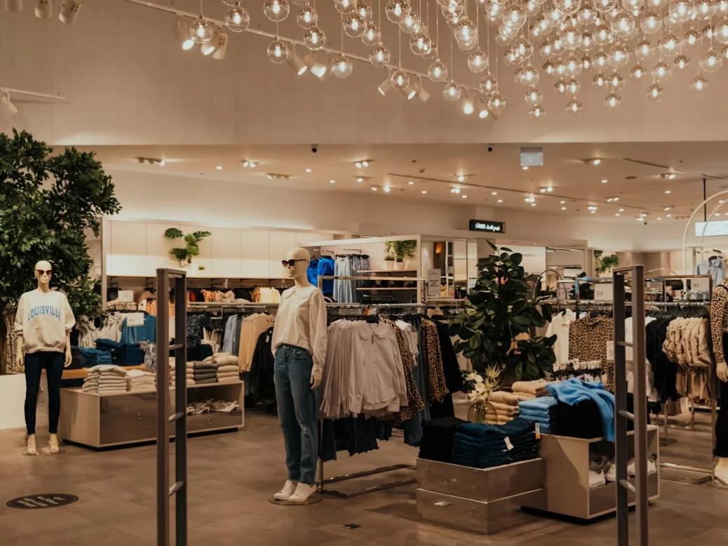 Retail store display featuring eco-friendly and recycled products, symbolizing sustainable retail innovation